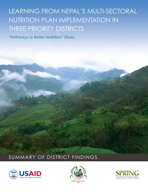 Learning from Nepal"s Multi-Sectoral Nutrition Plan Implementation in Three Priority Districts