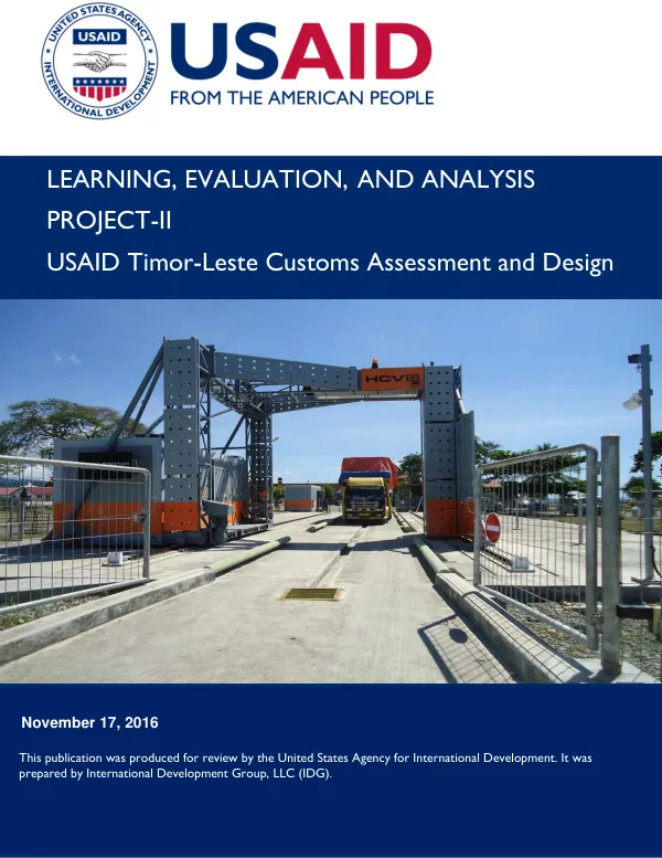 Timor-Leste Customs Assessment Report