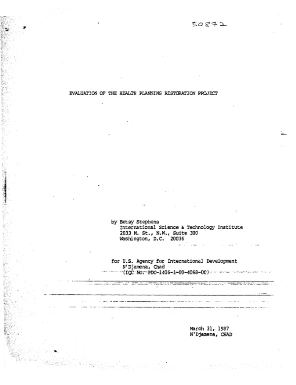 Evaluation of the health planning restoration project