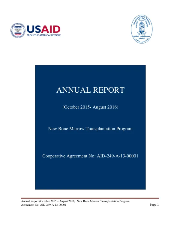 Annual report Octobe 2015 till August 2016