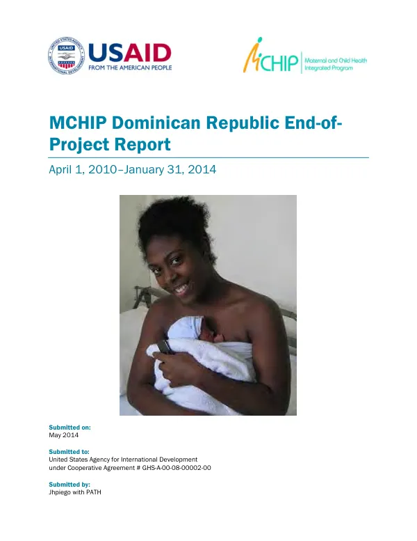 MCHIP Dominican Republic End-of-Project Report: April 2010-January 2014