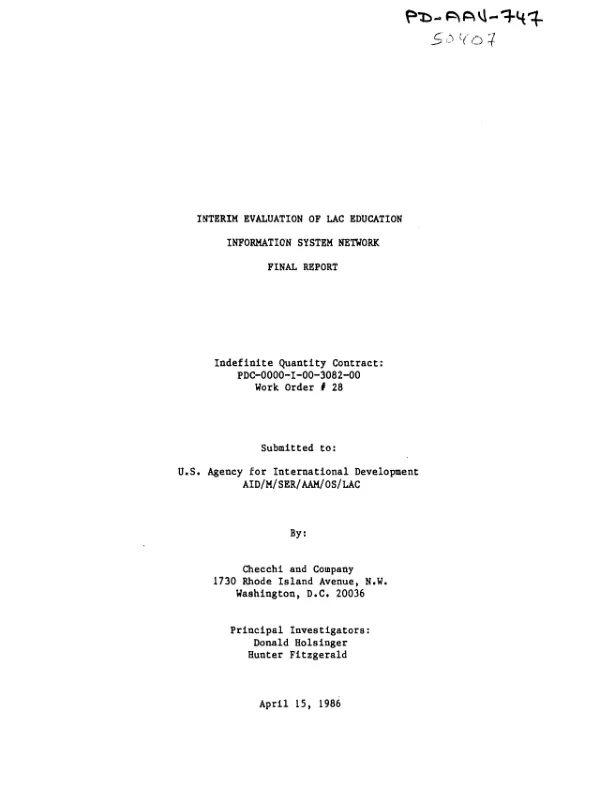 Interim evaluation of LAC education information system network : final report