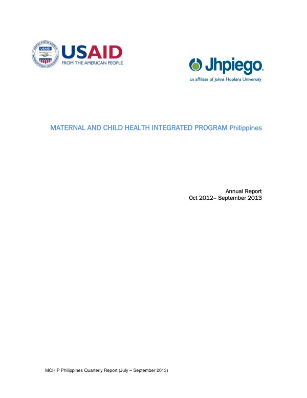 MCHIP Philippines Annual Report 2013
