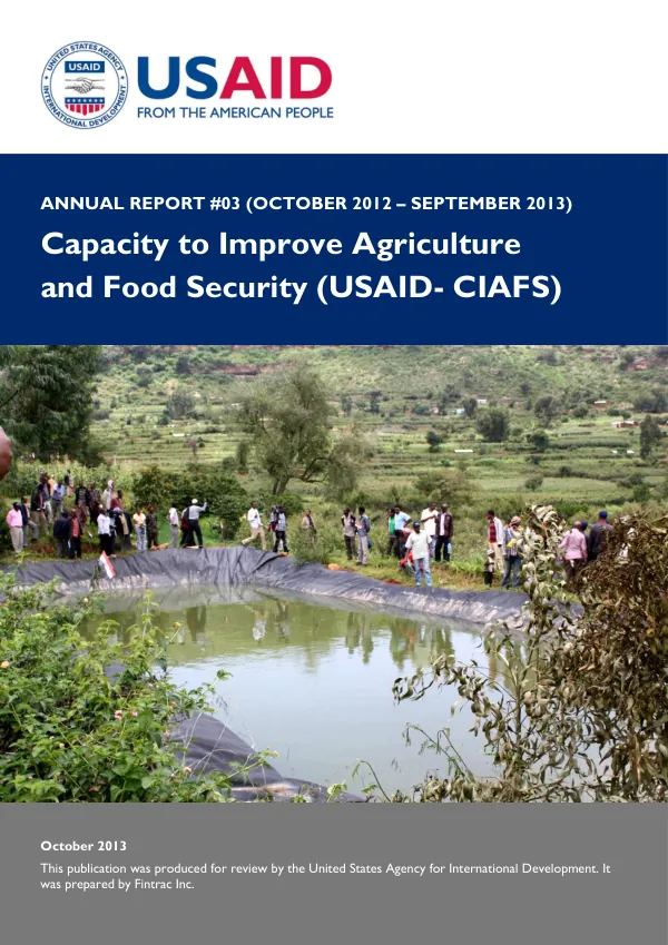 CIAFS Annual Report #03 (October 2012 - September 2013)