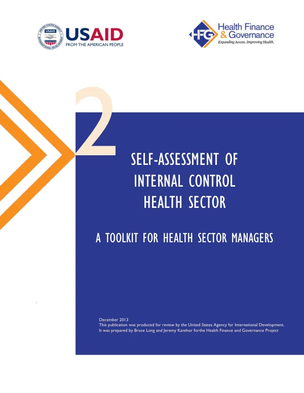 Self-Assessment of Internal Control Health Sector: A Toolkit for Health Sector Managers