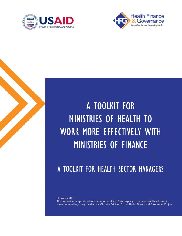 A Toolkit for Ministries of Health to Work More Effectively with Ministries of Finance