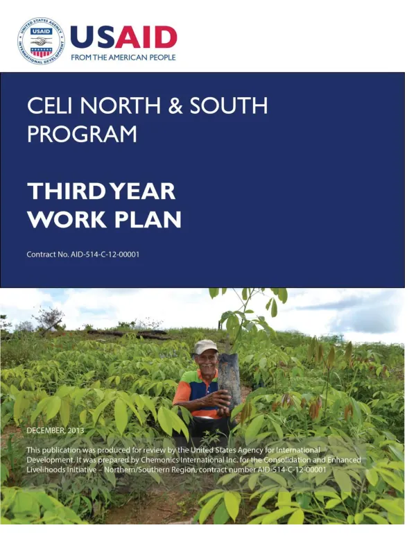 CELI North & South Program Third Year Workplan