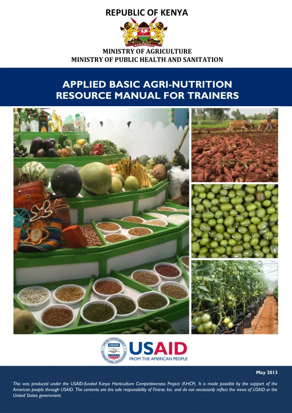 Applied Basic Agri-Nutrition Resource Manual for Trainers