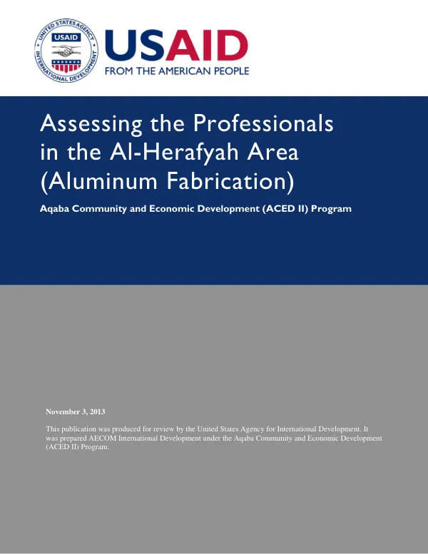 Assessing the Professionals (Aluminum Fabrication) Report