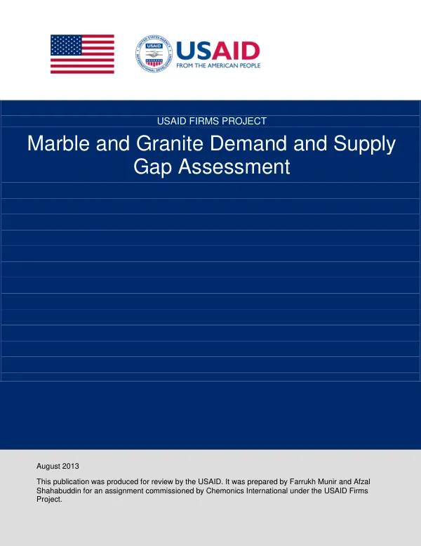 Marble and Granite Demand and Supply Gap Assessment