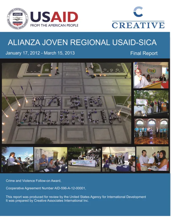 Alianza Joven Regional USAID-SICA Final Report February 2012-March 2013