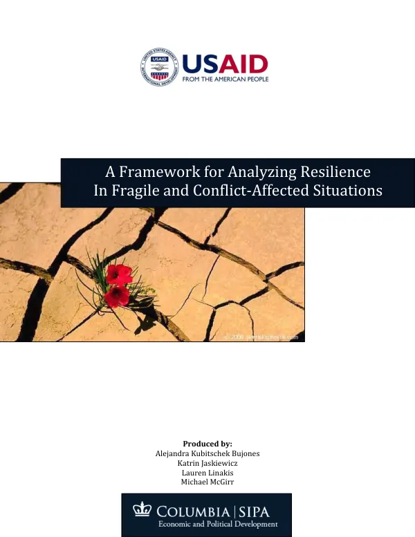 A framework for analyzing resilience in fragile and conflict-affected situations