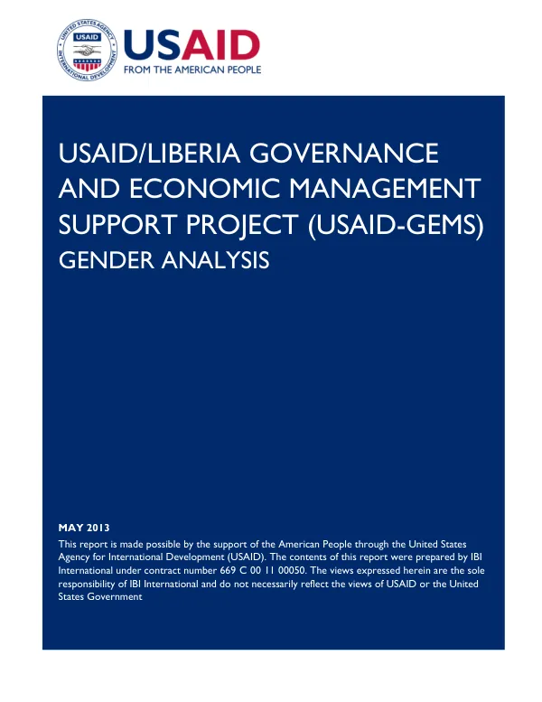 GEMS Liberia Gender Analysis