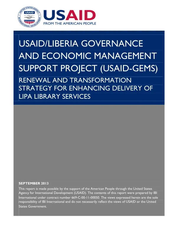 Renewal and Transformation Strategy for Enhancing Delivery of LIPA Library Services