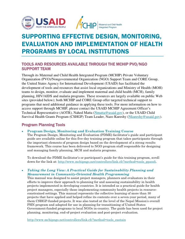 MCHIP_PVONGO_Tools-and-Resources-for-Local-Institutions_2013