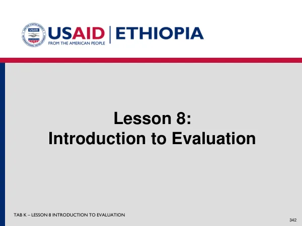 EPMS: Lesson 8: Introduction to Evaluation