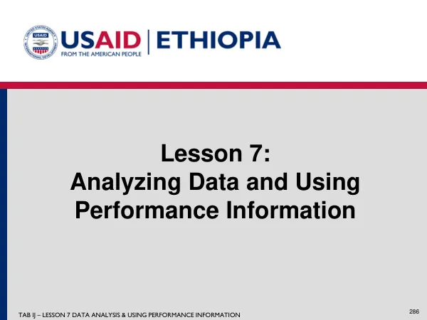 EPMS: Lesson 7: Analyzing Data and Using Performance Information