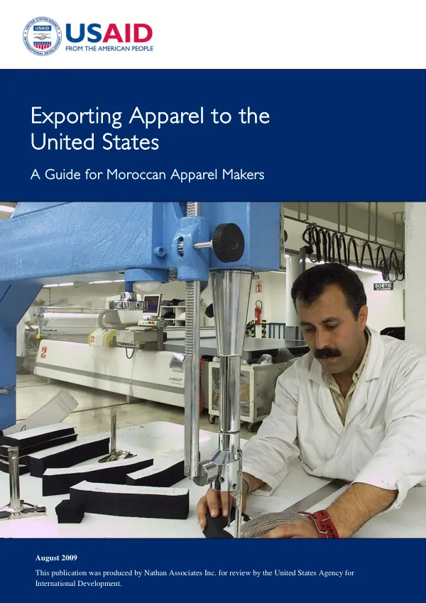 Exporting apparel to the United States : a guide for Moroccan apparel makers
