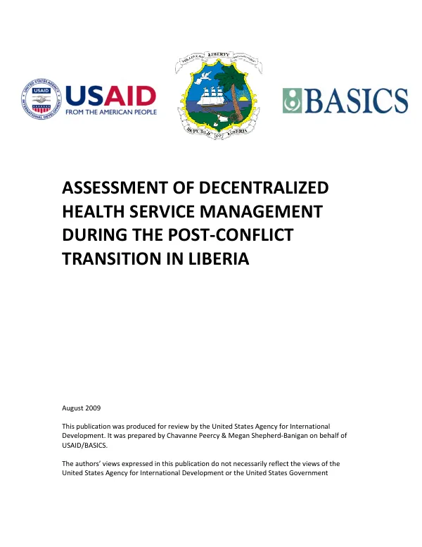 Assessment of decentralized health service management during the post-conflict transition in Liberia