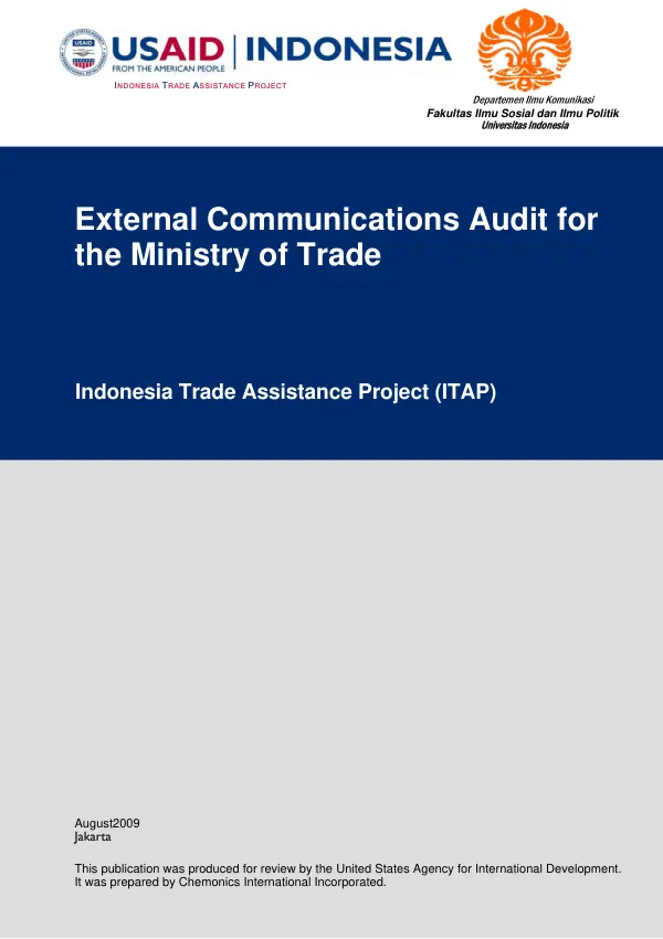 External communications audit for the Ministry of Trade