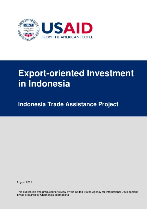 Export-oriented investment in Indonesia
