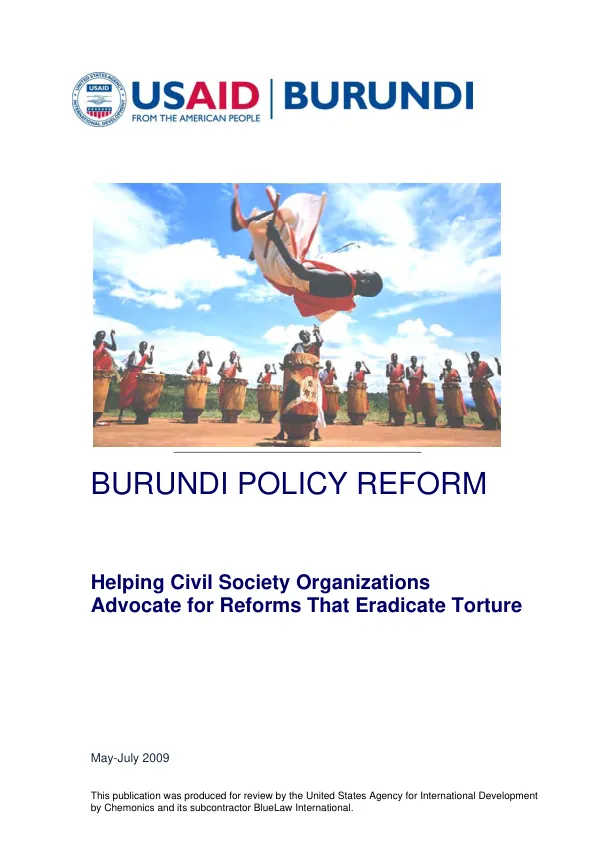 Helping civil society organizations advocate for reforms that eradicate torture