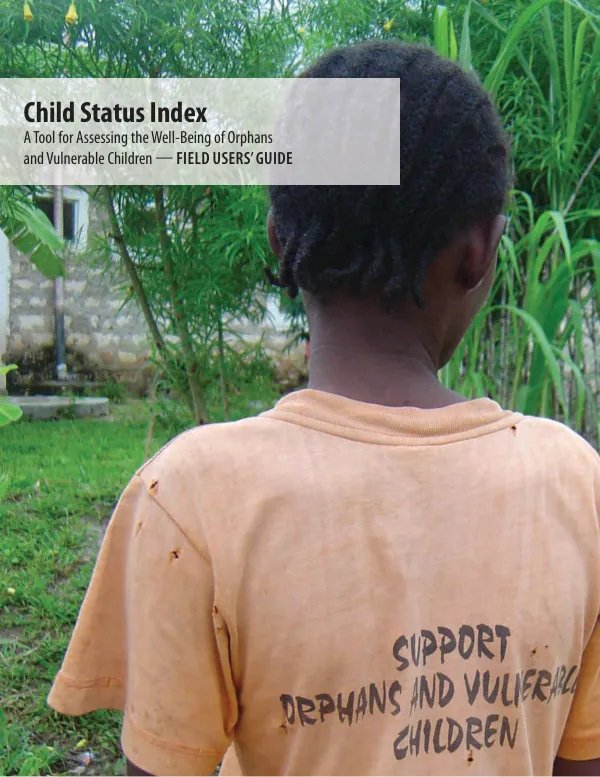Child status index : a tool for assessing the well-being of orphans and vulnerable children -- field user"s guide