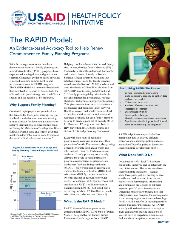 The RAPID model : an evidence-based advocacy tool to help renew commitment to family planning programs