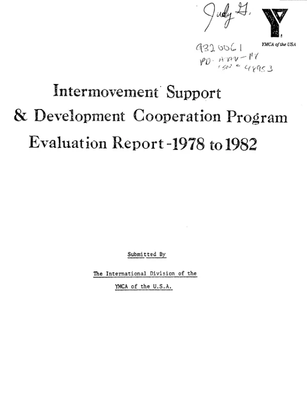 Intermovement support and development cooperation program evaluation report : 1978 to 1982
