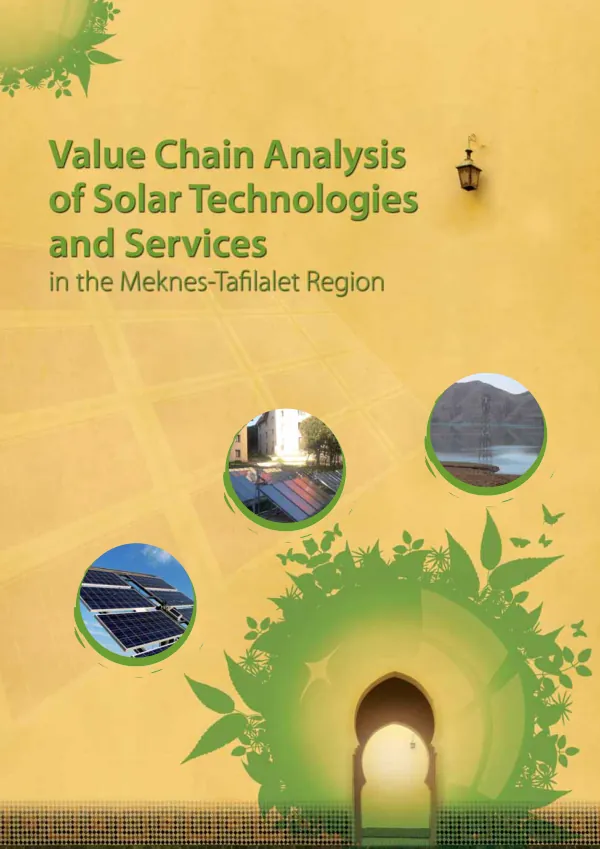 Value chain analysis of solar technologies and services in the Meknes-Tafilalet region