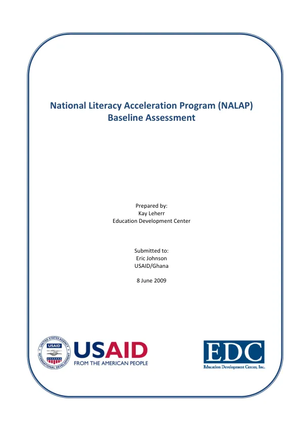 National literacy acceleration program (NALAP) : baseline assessment