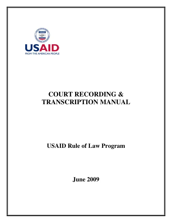 Court recording & transcription manual