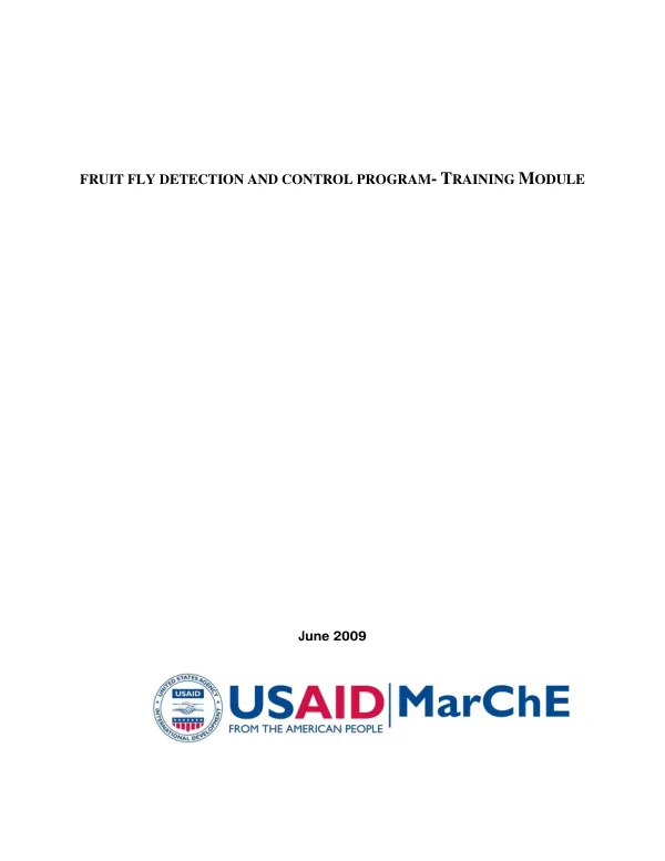 Fruit fly detection and control program : training module