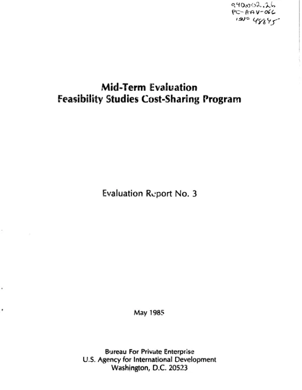 Mid-term evaluation of the feasibility studies cost-sharing program