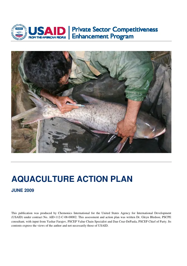 Private sector competitiveness enhancement program : aquaculture action plan