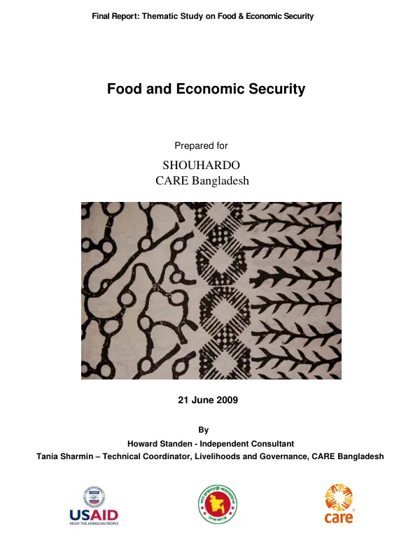 Final report : thematic study on food & economic security