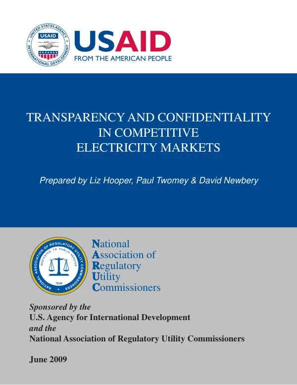 Transparency and confidentiality in competitive electricity markets