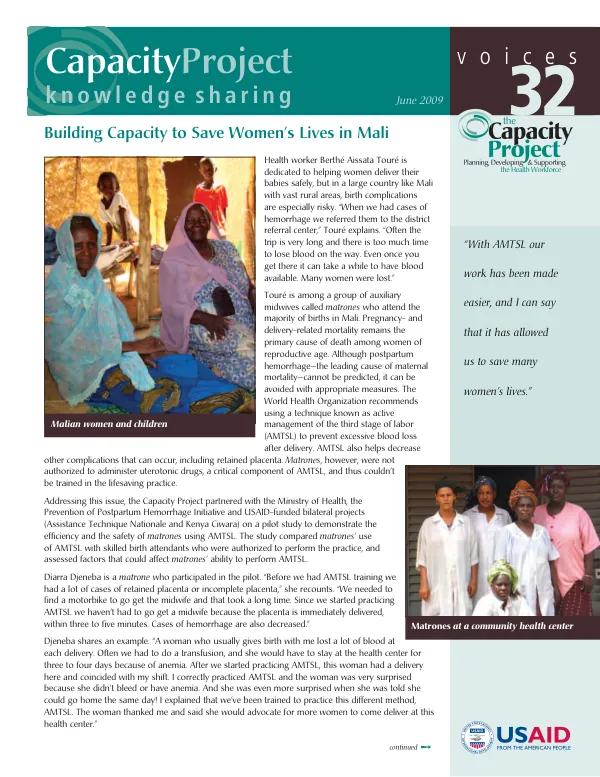 Building capacity to save women"s lives in Mali