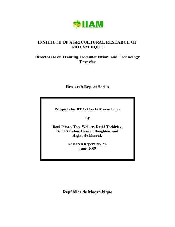 Prospects for BT cotton in Mozambique