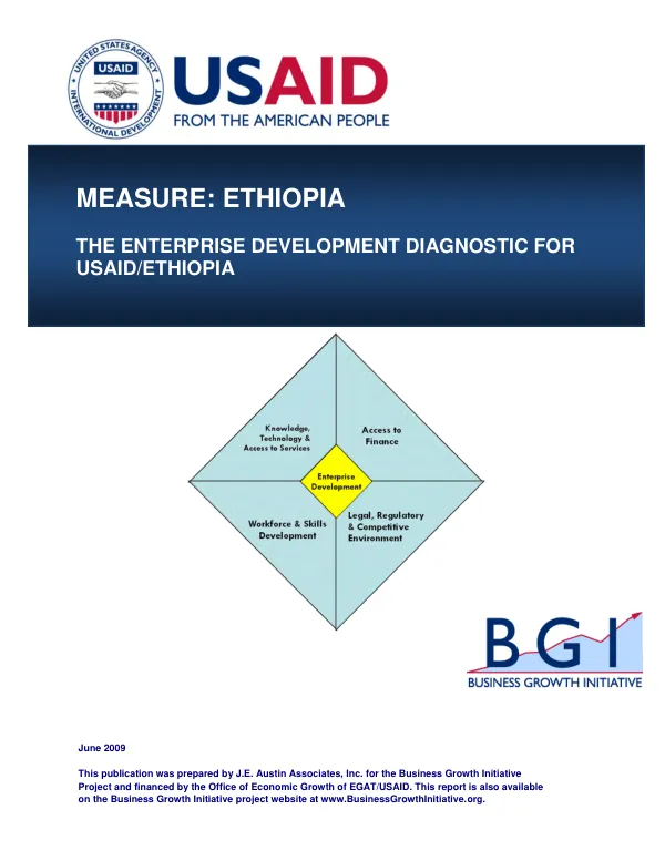 MEASURE : Ethiopia -- the enterprise development diagnostic for USAID/Ethiopia