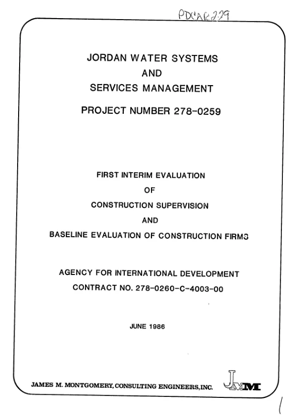 First interim evaluation of construction supervision and baseline evaluation of construction firms