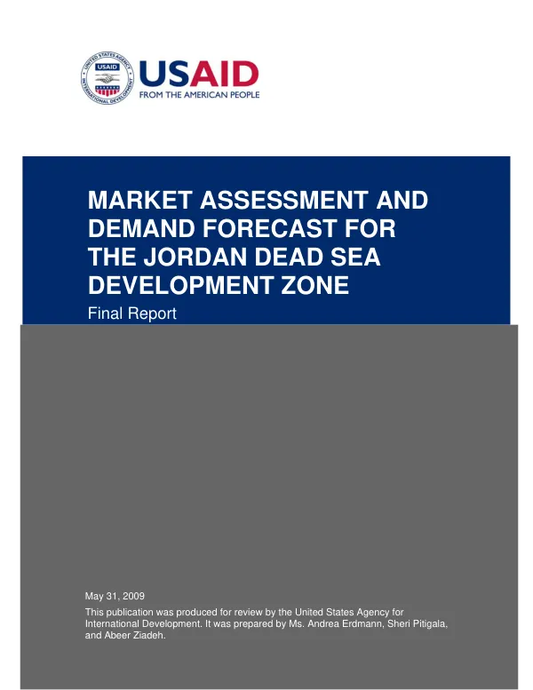 Market assessment and demand forecast for the Jordan Dead Sea development zone : final report
