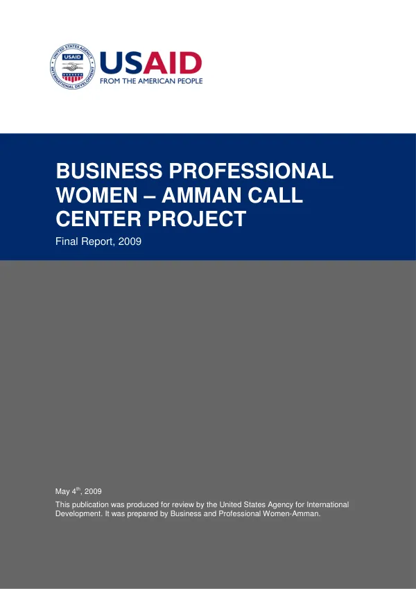 Business professional women - Amman call center project : final report