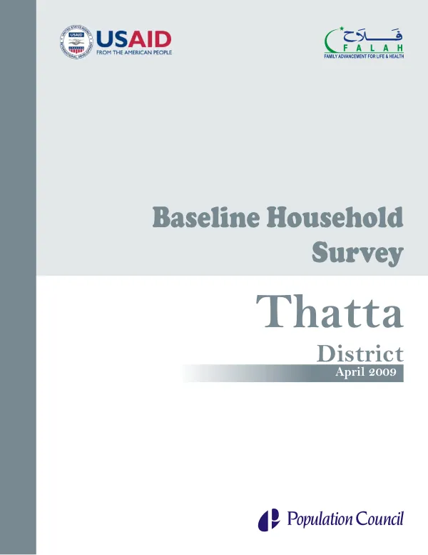 Baseline household survey : Thatta District
