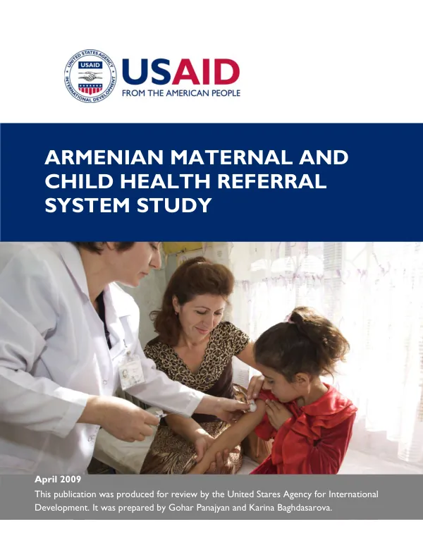 Armenian maternal and child health referral system study
