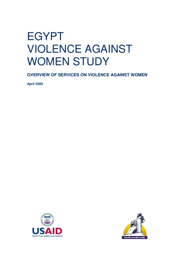 Egypt : violence against women study -- overview of services on violence against women