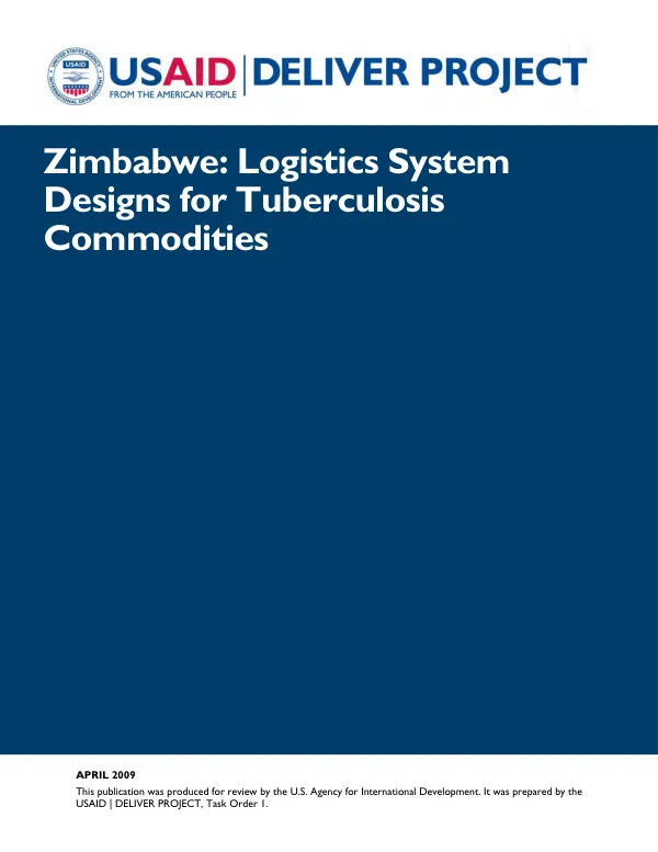 Zimbabwe : logistics system designs for tuberculosis commodities