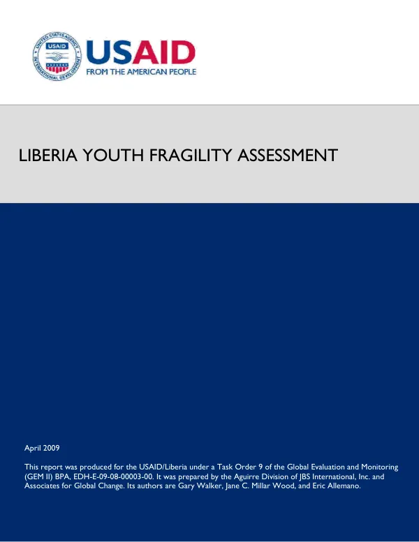 Liberia youth fragility assessment