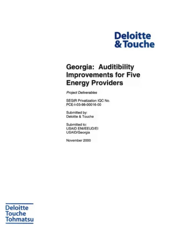 Georgia : auditibility improvements for five energy providers