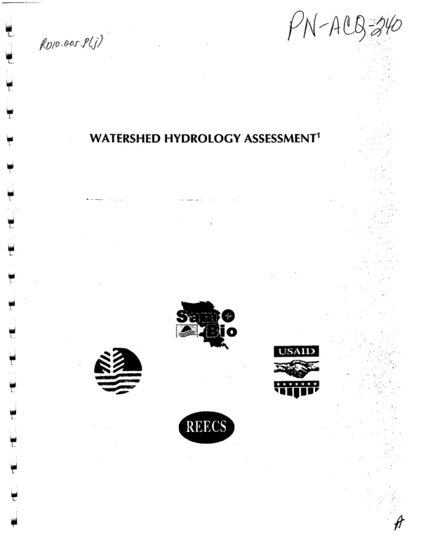 Watershed hydrology assessment